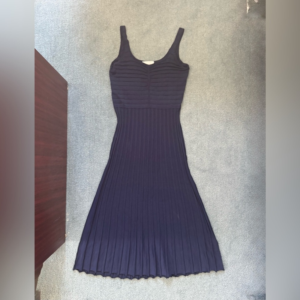 Chelsea28 Navy Sleeveless Ribbed Maxi Tank Dress Medium